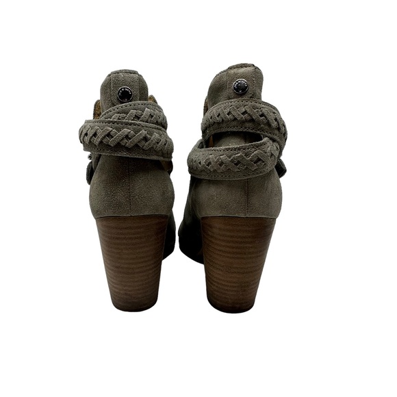 Rag & Bone 39 Suede Harrow Boot Strappy Braided Ankle Bootie Cimento Gray $498 - Picture 10 of 10